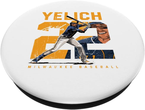 Number and Portrait Christian Yelich Milwaukee MLBPA PopSockets Swappable PopGrip...