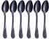 Black Dessert Spoon Set, Seeshine 6.5-inch Stainless Steel Shiny Black Teaspoon, Espresso Coffee Spoon, Set of 6...