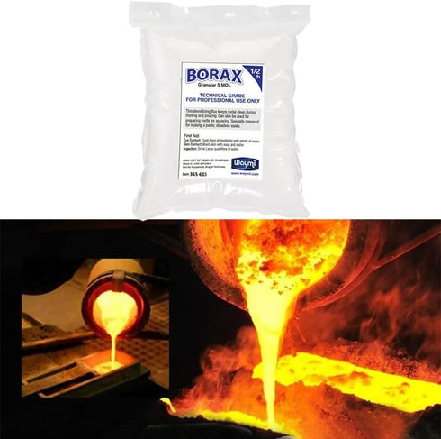 Borax Flux 1/2 Pound Melting Gold Silver Crucible Glaze Jewelry Casting 8oz...