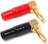 2 Pair 4mm Banana Plugs Screw Type Banana Plug 90 Degree Right Angle Speaker Cable Connector Copper Gold Plated (2 Black + 2 Red)...