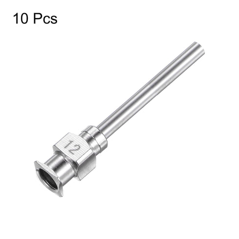 10pcs 12Gauge Stainless Steel Dispensing Needles, 1" All Metal Glue Needle Tube Blunt Tips Luer Lock for Thick Liquids, Ink, Glue, Lab Use...
