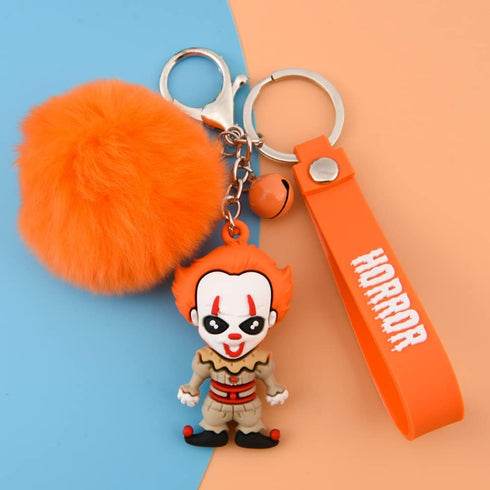 CEMMY XU Women Men Halloween Keychain Horror Movie Keychains Small Bell for Party Favor...