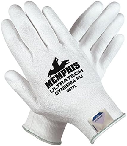 MCR Safety 9677M UltraTech Dyneema 13-gauge PU Coating Washable Gloves, White, Medium, 1-Pair...