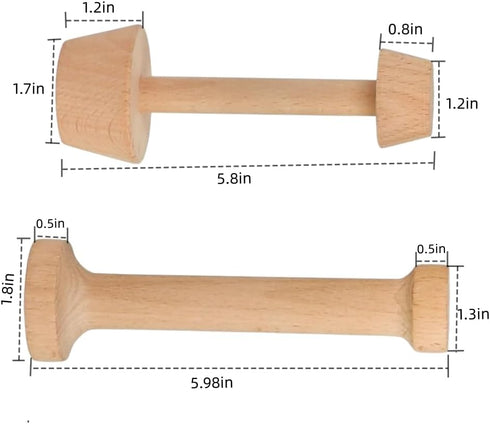 Double Sided Wooden Tart Tamper Set Tart Pan Wooden Molds Egg Tarts Tamper Pastry Tools DIY Baking Shaping Kitchen Tool...
