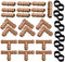 28P Drip Irrigation Fittings Kit (17mm) for 1/2" Tubing (.600" ID), 10 Couplings, 6 Tees, 6 Elbows and 6 Tubing End Closure - Barded Connectors fo...