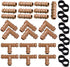 28P Drip Irrigation Fittings Kit (17mm) for 1/2" Tubing (.600" ID), 10 Couplings, 6 Tees, 6 Elbows and 6 Tubing End Closure - Barded Connectors fo...
