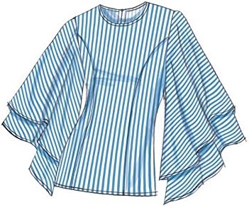Vogue Patterns Misses' Princess Seam Tops with Flared Sleeve Variations Sewing Pattern, 14-16-18-20-22, Green...