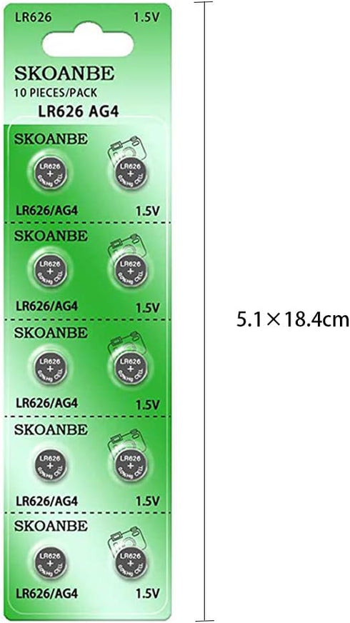 SKOANBE 10Pack SR626SW 377 LR626 AG4 1.5V Watch Battery...