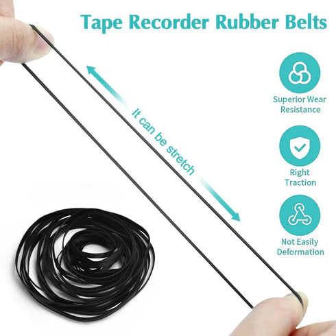 35+ Pack (40-135mm) Mix Cassette Rubber Square (Width 1mm) Belt Cassette Machine for DVD Drive, Xbox 360, Repair Rebuild Common Square Belt Repair...