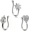 3Pcs Fake Nose Rings - Clip On, Non-Pierced, Adjustable Nose Cuff & Septum Hoop Rings...