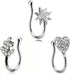 3Pcs Fake Nose Rings - Clip On, Non-Pierced, Adjustable Nose Cuff & Septum Hoop Rings...