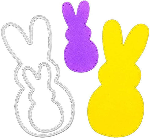 Metal Two Rabbits Cutting Dies,Four Butterfly Die Cuts Embossing Stencils Template Mould for DIY Scrapbooking Album Decorative Paper Dies Card Mak...