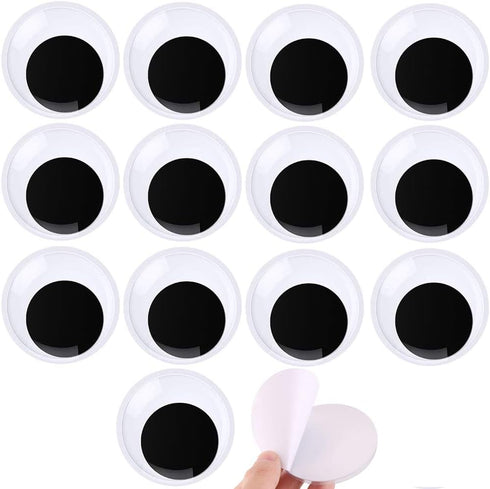 2 inch Large Googly Eyes, 14Pcs Self Adhesive Wiggle Eyes Round Plastic Black Eyes for Handmade DIY Crafts Decorations Making (Black, 50mm-14pcs)...