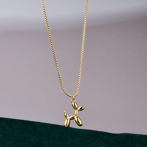 Fuqimanman2020 3D Cute Colorful Balloon Dog Pendant Necklace Animal Charm Poodle Best Friend Friendship Necklace for Women Cartoon Party Jewelry G...