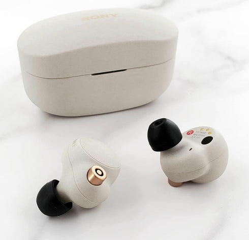 6 Pairs WF-1000XM5 Ear Tips Buds, Small Medium 2 Size Replacement Silicone Rubber Eartips Earbuds Wing Gel Skin Cover Accessories Compatible with ...