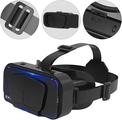 Virtual Reality VR Headset 3D Glasses, VR Headset Support 4.7-7 Inch Version Virtual Reality Glasses Stereo Headphones 3D Glasses, VR Glasses for ...