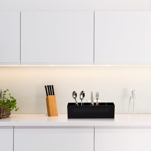 Jetec Acrylic Pencil Holder 6 Compartments Pen Holder Stationery Organizer Makeup Storage Box for Desk Accessories, Cosmetic Brushes, Office, Dorm...