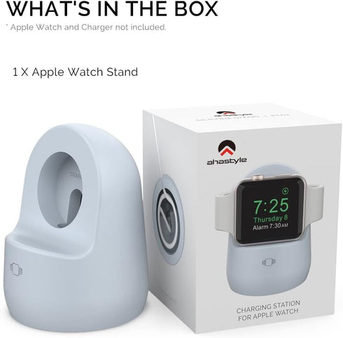 AhaStyle iWatch Stand Silicone Charging Dock Holder Accessories for Apple Watch Series 8/Ultra/SE2/7/6/SE/5/4/3/2/1(49/45/44/42/41/40/38mm), Suppo...