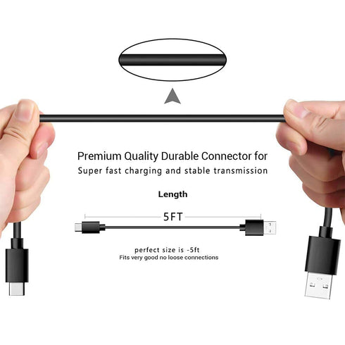 Fast Wall Charger Adapter USB C Charging Cable Cord for T-Mobile REVVL 6 PRO 5G/REVVL V+ 4 4+ 2 Plus 4 Plus/Revvlry+, Cat S62 Pro S62 S61 S52 S22,...
