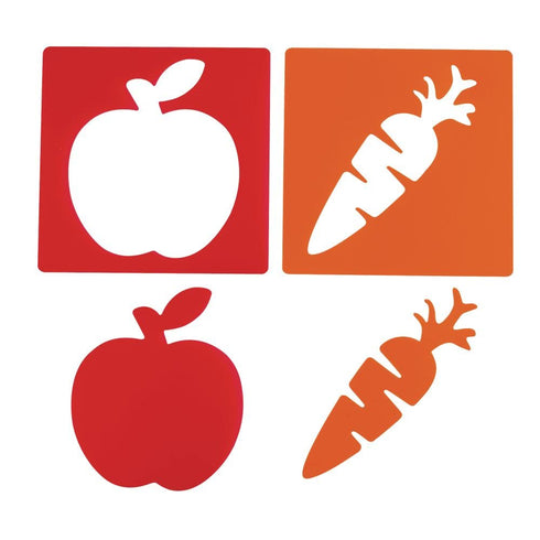 Colorations Fruit & Vegetable Shapes Stencils for Kids, 8 inches, Jumbo, Sturdy, Quality, Washable, Paint, Draw, Spray, Classroom, Arts & Crafts, ...