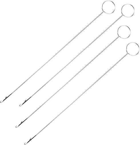 4 PCS Loop Turner Tool for Silicone Beads Loop Turner Needle Hook with Latch Tongue Crochet Tool Sewing Loop Turner Hook for Fabric Tube Straps Be...