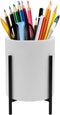 Pencil Holders & Pen Holders for Desk,Ceramic Pen Holders with Black Metal Bracket for Women, Desktop Stationery Organizer Table Makeup Brush Hold...