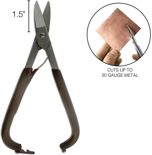 The Beadsmith Vintaj Tools Metal Shear – 7 Inches (178mm) With Steel Blades, Comfort Grip & Single-Leaf Spring Handle – Tool for Cutting & Stampin...