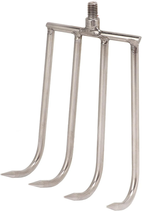 4 Teeth Hand Rake Aquatic Weed Rake Stainless Steel Stainless Steel 4 Teeth Hand Rake Portable Aquatic Weed Rake with 8Mm Threaded Interfa for Fis...
