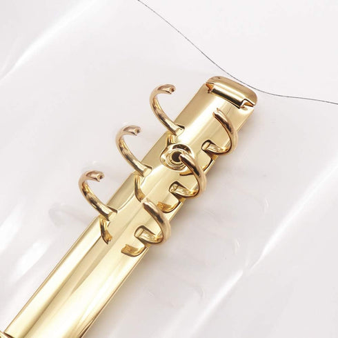 A5 6-Ring Clear PVC Binder Planner Cover Gold Rings Loose Leaf Notebook Binder Transparent Refillable Notebook Shell Protector (Clear PVC Style Go...