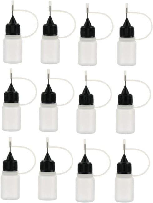 HLLMX 12 PCS Plastic Squeezable Tip Applicator Bottle with Needle Tip Caps Glue Bottle Applicator for Paint Quilling Craft, Glue, Liquid, Alcohol ...