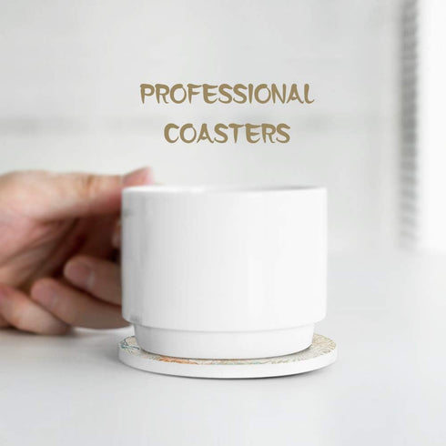 Absorbent Coasters Stone Coaster Set of 8, Cork Base, with Holder, RayPard Beach Theme Sea Life Coastal Coasters for Housewarming Apartment Kitche...