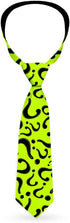 Buckle-Down Necktie Standard - Riddler ? Scattered Lime Green Black...