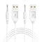 Bicmice USB DC Charging Cable 2.5mm DC Charger Cord 2.7Ft Replacement for Massager-2 Pack(White)......