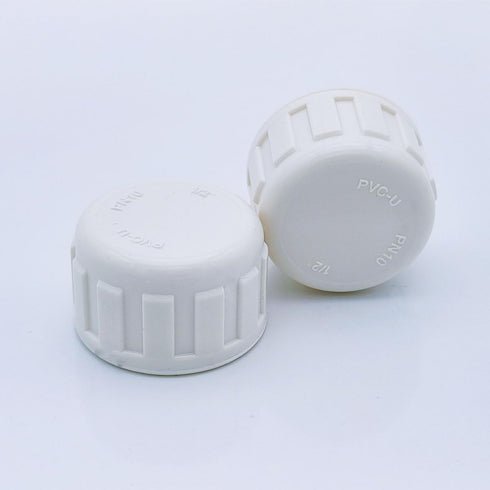 15PCS PVC Round Female Thread Hose Connector 1/2PT Pipe Fitting Cap Pipe End Cap Plug for Plumbing Applications, Perfect for DIY Projects, Pipe Re...