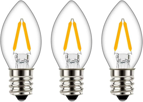 C7 Edison 1.5W Equivalent to 15 Watt Incandescent LED Filament Mini Night Light Bulbs - E12 Candelabra Base 2700K Warm White for Home Decorate 150...