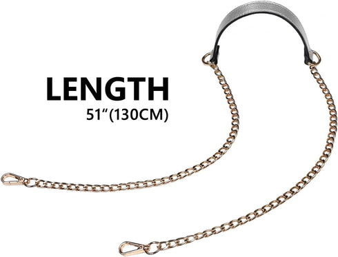 VanEnjoy 12MM Replacement Chain & Genuine Leather Shoulder Crossbody Straps for Handbags Purse Bags...