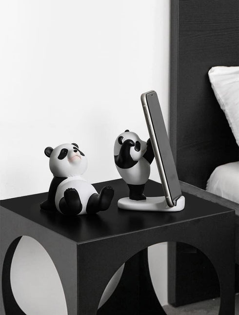Phone Stand Desk Accessories Resin Panda Figurines Home Decor Decorative Tabletop Ornaments Cute Phone Holder...