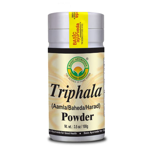 BASIC AYURVEDA Triphala Powder | 3.53 Oz (100g) | Mix of Amalaki Haritaki & Bibhitaki Fruit | Natural Source of Vitamin C | Support Healthy Digest...