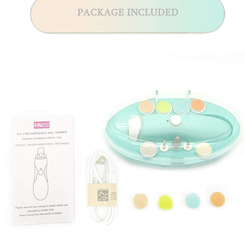 Rechargeable Baby Nail File, Fansidi Electric Baby Nail Trimmer for Newborn Infant or Toddler Toenail and Fingernail - Girls and Boys Accessory - ...