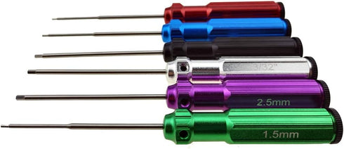 HUWAIMI 6 Color Hex Wrencher Hex screwdriver for RC CAR,HELICOPTER,Remote Control Car/airplane,0.05IN-1/16IN-3/32IN-5/64IN-1.5MM-2.5MM-3.0MM(New U...