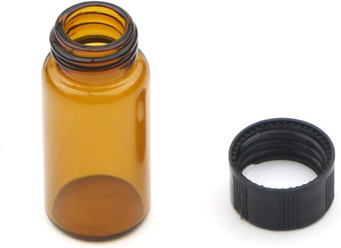 JIUWU Liquid Sample Glass Bottles Vials Screwcap Brown Lab Collection Container Capacity 5ml (0.17 Oz) Pack of 10...