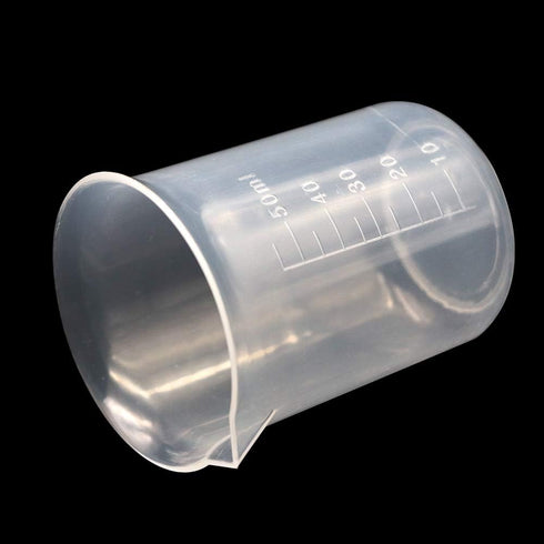 6 Pack 50ml Lab Plastic Graduated Beaker Transparent Measuring Beaker Cup Mixing Cup Liquid Container for Science Lab...