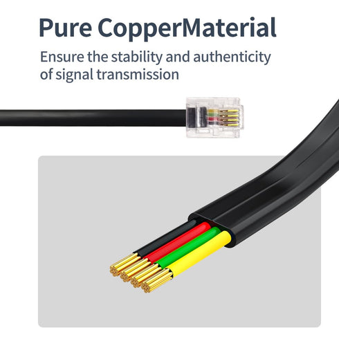 Phone Cable 10 Feet Telephone Line Cord with RJ11 6P4C Connectors for Landline Phone, Fax Machine and Modem, for Both in-Wall and Out-Wall Using, ...