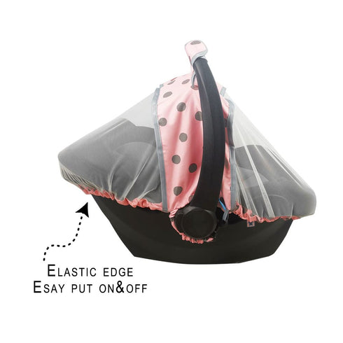 Mosquito Net for Baby Car Seats –Car seat net for Newborn Carrier-Breathable mesh net for Infant Car Seats, Carrier, Elastic Edge, Kick proof, Pol...