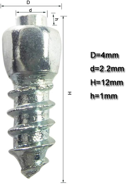 Marrkey 12mm Carbide Screw Tire Studs Snow Spikes Anti-Slip/Anti-ice for Car/Snowmobile/Tractor/ATV/UTV/Motorcycle/Short Lug/Bicycles/Shoes with I...