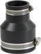 6I55 Flexible Pvc Reducing Coupling with Stainless Steel Clamps, 3.5" x 2.4" Inner Diameter for 3" x 2" Nominal Pipe, Black...