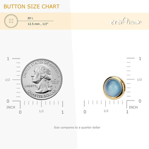 Blue Translucent Glass Sewing Shank Buttons 20 Pcs - 12.5mm, 1/2"...