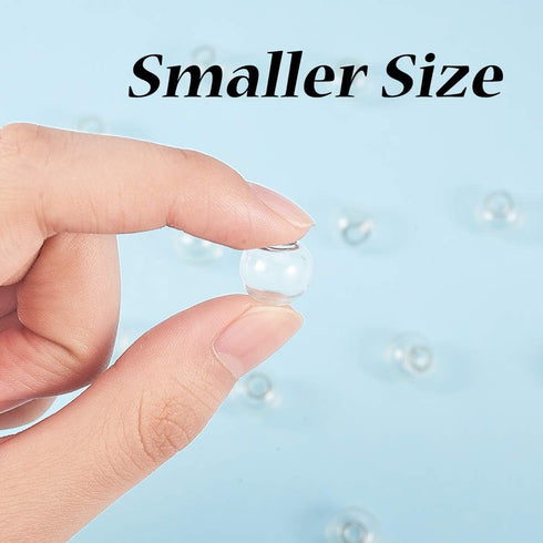 PH PandaHall 50 pcs 12mm Mini Empty Clear Glass Globe Bottles Wish Ball Bottles DIY Pendant Charms with Platinum & Golden Brass Bails Cap for Earr...