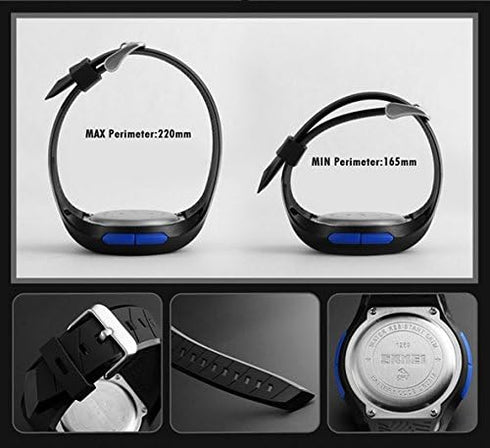 MASTOP Men's Womens Cool Black Resin Strap Digital Sports Watch with Waterproof Stopwatch...