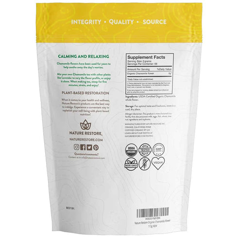 Organic Chamomile Whole Flower, Loose Leaf, Tea Leaves, 4oz (Packaging may vary)...